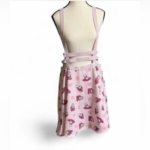 My Melody Strappy Suspender Skirt by Sanrio Sz XL Feminine Heart Print Eclectic